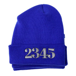 Blue Beanies with 2345 Embroidery