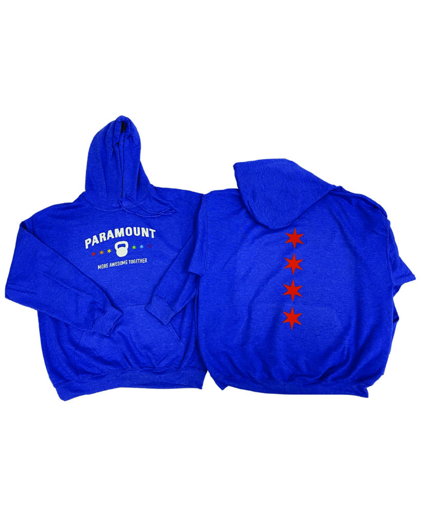Back and Front of Paramount hoodies