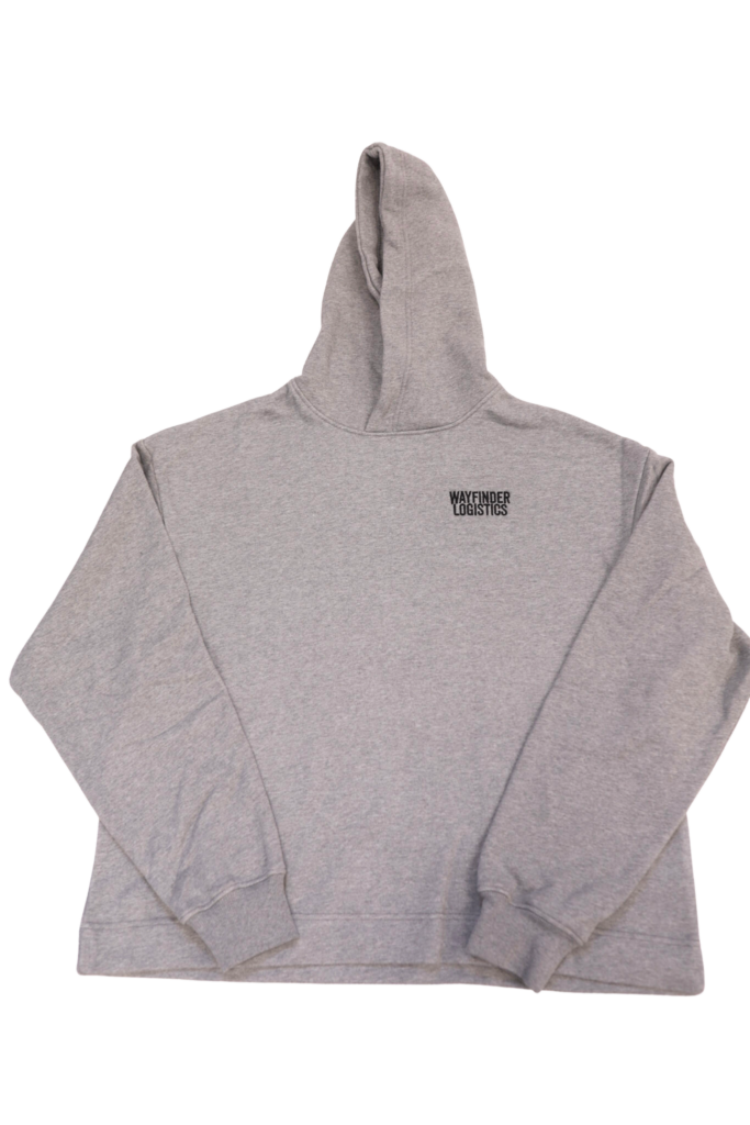 custom embroidered hoodie in the color gray