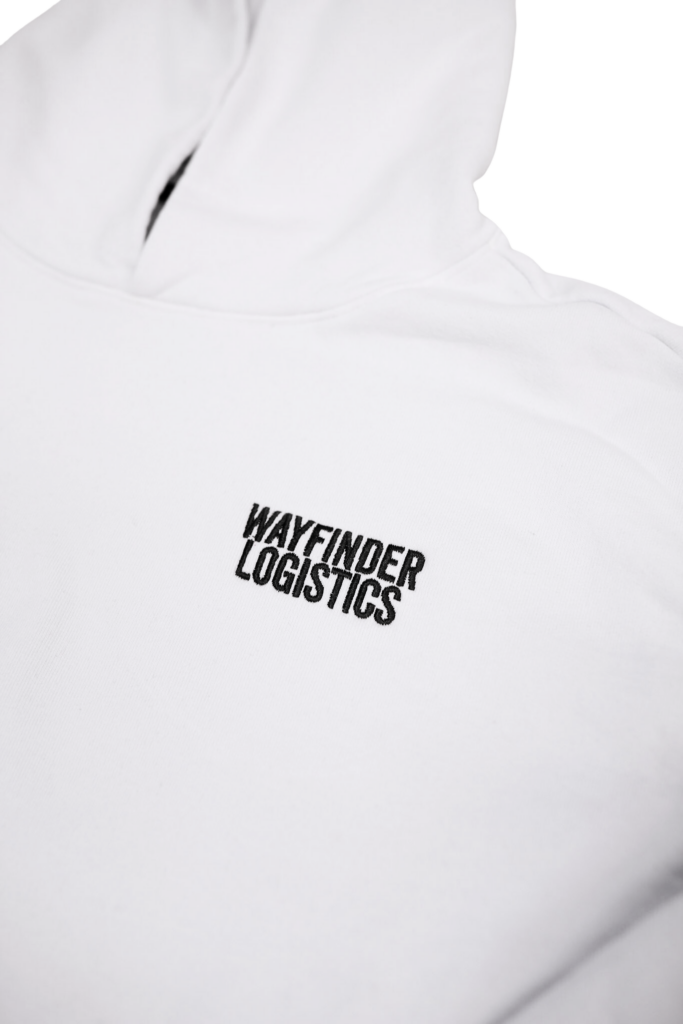 custom embroidered hoodie in the color white