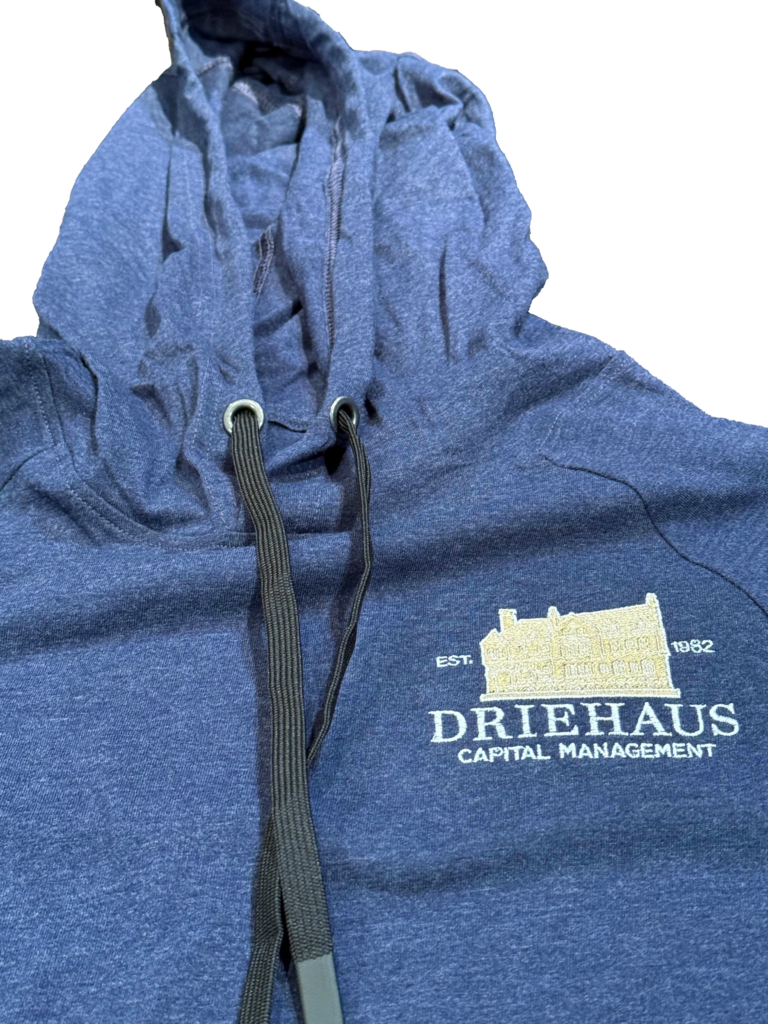customized Driehaus logo on new era sts hoodie
