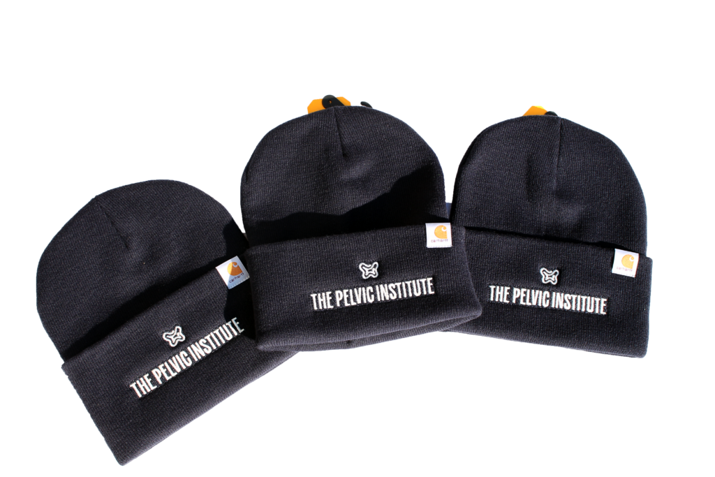 Pelvic institute custom embroidered beanie lineup
