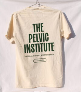 Comfort Colors custom t shirt in ivory for the pelvic institute- back