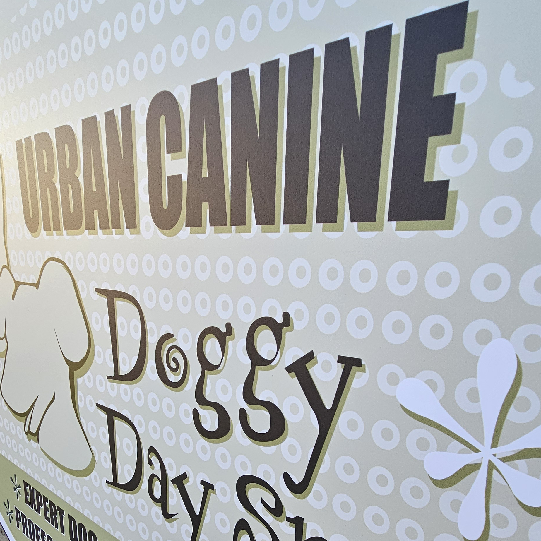 Close up of PVC signage that shows the smooth matte shine on the surface